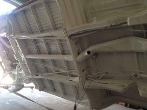 Low Pressure Blasting  underside 1972 VW Camper