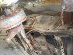 Low Pressure Blasting  underside 1972 VW Camper