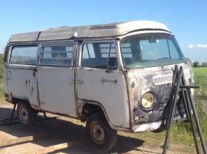 Low Pressure Blasting  underside 1972 VW Camper