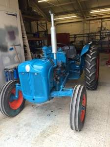 Fordson Dexta tractor blasted and painted