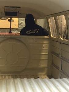 Low Pressure Blasting VW Camper Inside