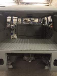 Low Pressure Blasting VW Camper Inside Primed