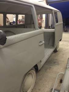 Low Pressure Blasting VW Camper Primered